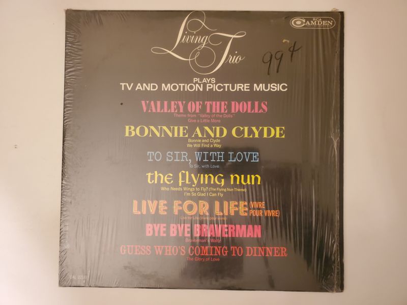 Living Trio Living Trio Plays TV and Motion Picture Music vinyl record